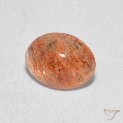1.17 ct Orange Sunstone Stone, Natural Sunstone in Oval Cabochon Shape for Sale