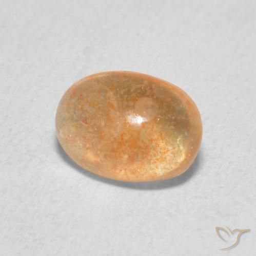 1.34 ct Orange Sunstone Stone, Natural Sunstone in Oval Cabochon Shape for Sale