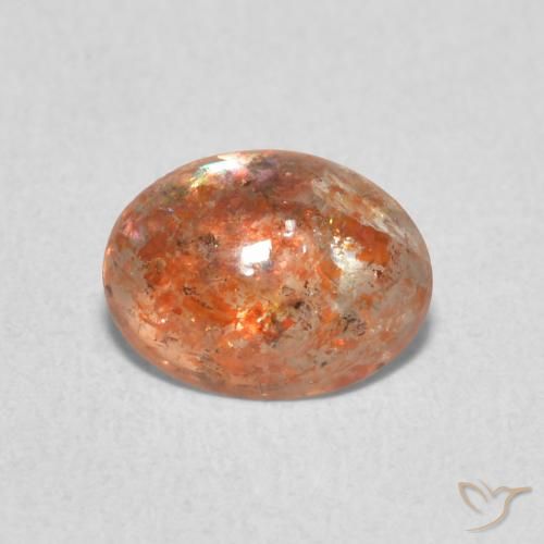 0.86ct Natural Ginger Orange Sunstone, Oval, Translucent