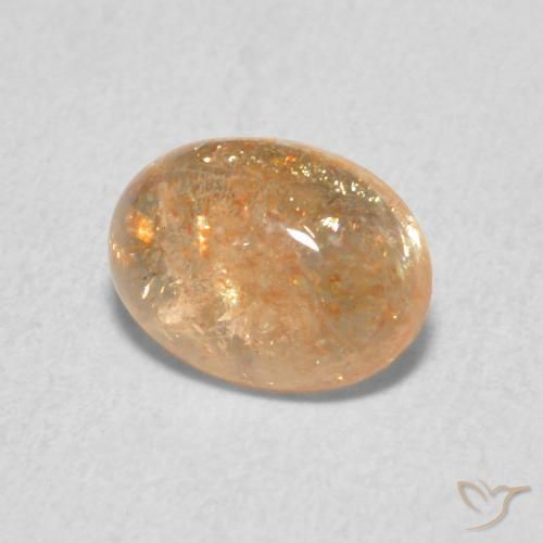 1.33 ct Orange Sunstone Stone, Natural Sunstone in Oval Cabochon Shape for Sale