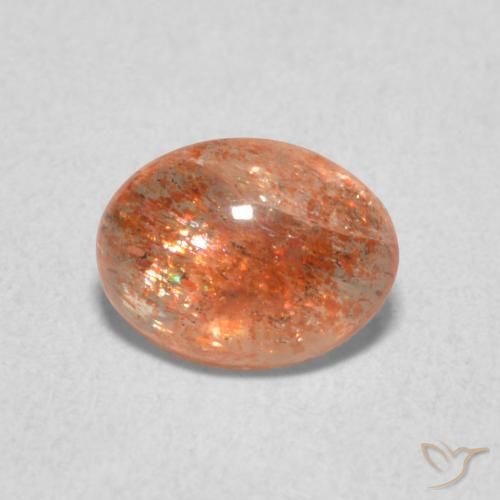 1.05ct Natural Reddish Orange Sunstone, Oval, Translucent