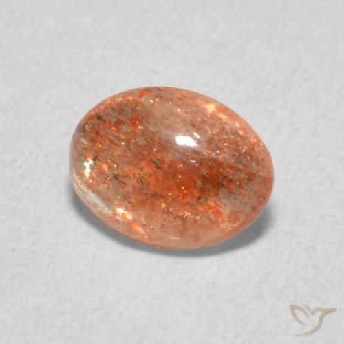 1.05 ct Orange Sunstone Stone, Natural Sunstone in Oval Cabochon Shape for Sale