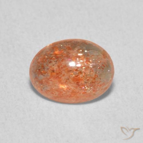 0.93ct Natural Ginger Orange Sunstone, Oval, Translucent