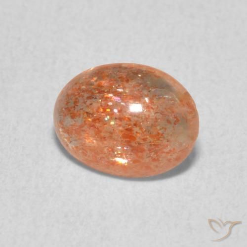 0.93 ct Orange Sunstone Stone, Natural Sunstone in Oval Cabochon Shape for Sale