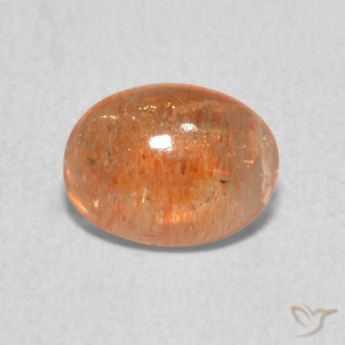 1.26ct Natural Medium Light-Orange Sunstone, Oval, Translucent