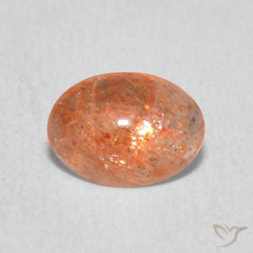 0.84ct Natural Medium Light-Orange Sunstone, Oval, Translucent