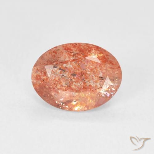 1.14ct Natural Grapefruit Orange Sunstone, Oval, Translucent