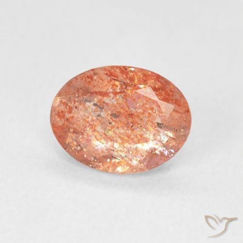 1.14 ct Orange Sunstone Stone, Natural Sunstone in Oval Facet Shape for Sale