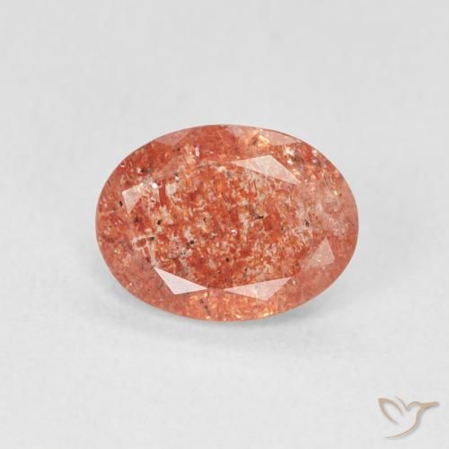 0.99ct Natural Grapefruit Orange Sunstone, Oval, Translucent
