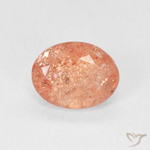 1.40 ct Orange Sunstone Stone, Natural Sunstone in Oval Facet Shape for Sale
