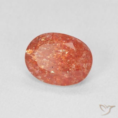 1.12 ct Orange Sunstone Stone, Natural Sunstone in Oval Facet Shape for Sale