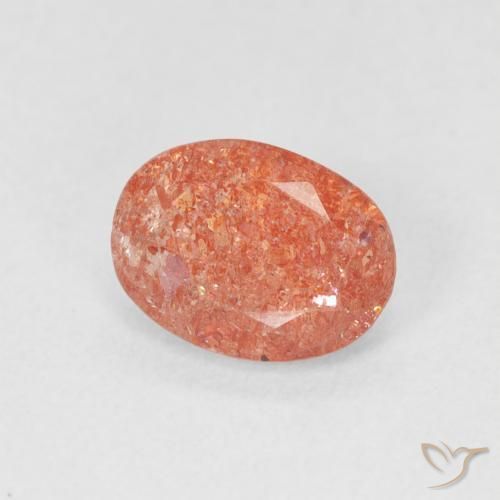 1.05 ct Orange Sunstone Stone, Natural Sunstone in Oval Facet Shape for Sale