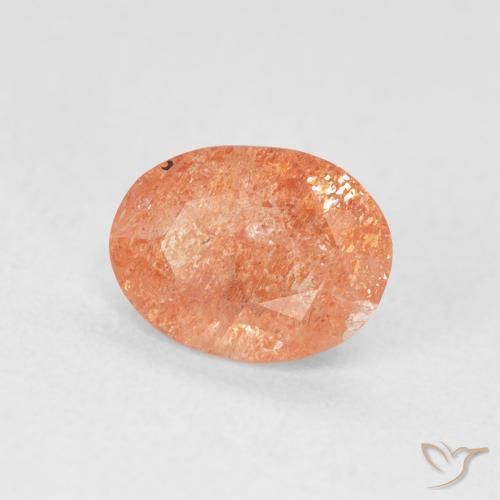 1.20 ct Orange Sunstone Stone, Natural Sunstone in Oval Facet Shape for Sale