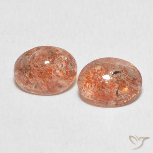 1.83ctw Natural Medium Light-Orange Sunstone, Oval, Translucent