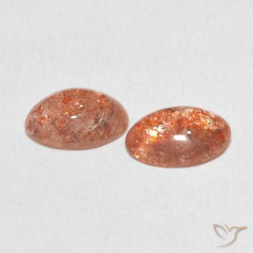 Sunstone Gemstones in 8 x 6 mm (calibrated) Size for Sale, Sunstone Stones in Medium Light-Orange Color