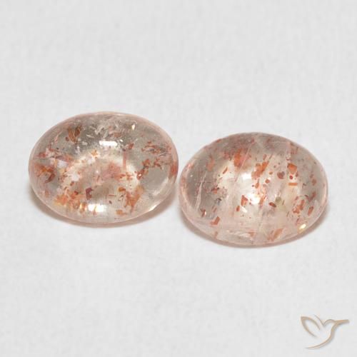 2.08ctw Natural Light Orange Sunstone, Oval, Translucent