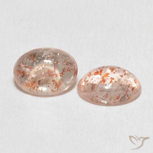 2.08 ctw Orange Sunstone Stones, Natural Sunstone in Oval Cabochon Shape for Sale