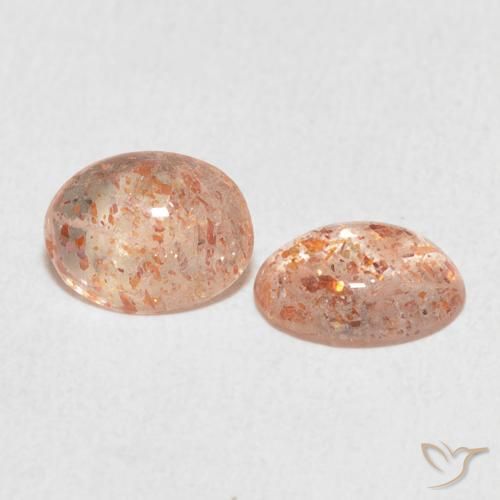 1.93 ctw Orange Sunstone Stones, Natural Sunstone in Oval Cabochon Shape for Sale