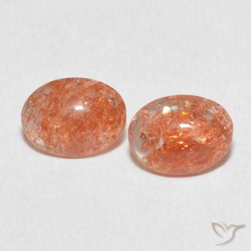 1.93ctw Natural Ginger Orange Sunstone, Oval, Translucent