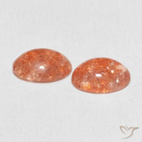 Sunstone Gemstones in 8 x 6 mm (calibrated) Size for Sale, Sunstone Stones in Ginger Orange Color