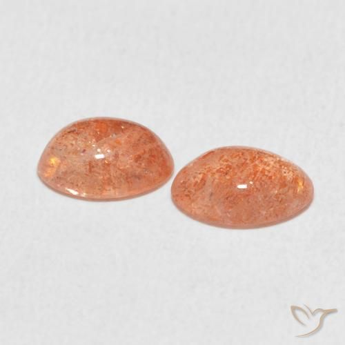Sunstone Gemstones in 8 x 6 mm (calibrated) Size for Sale, Sunstone Stones in Ginger Orange Color