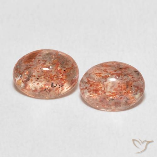 1.86ctw Natural Medium Light-Orange Sunstone, Oval, Translucent