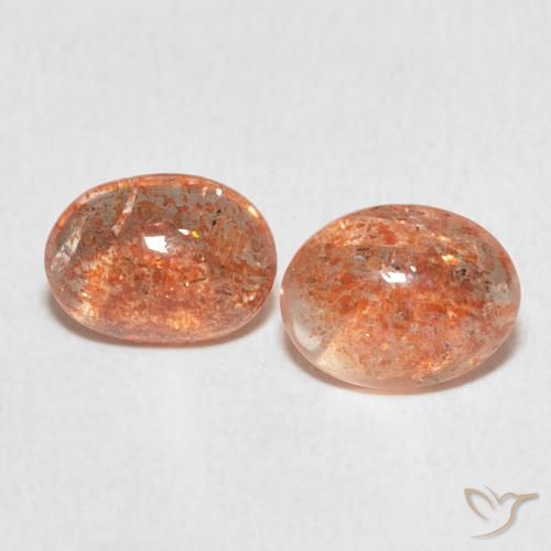 2.15ctw Natural Ginger Orange Sunstone, Oval, Translucent