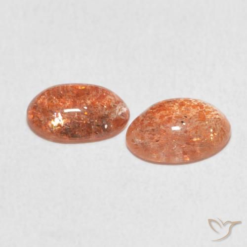 Sunstone Gemstones in 8.3 x 6.4 mm Size for Sale, Sunstone Stones in Ginger Orange Color