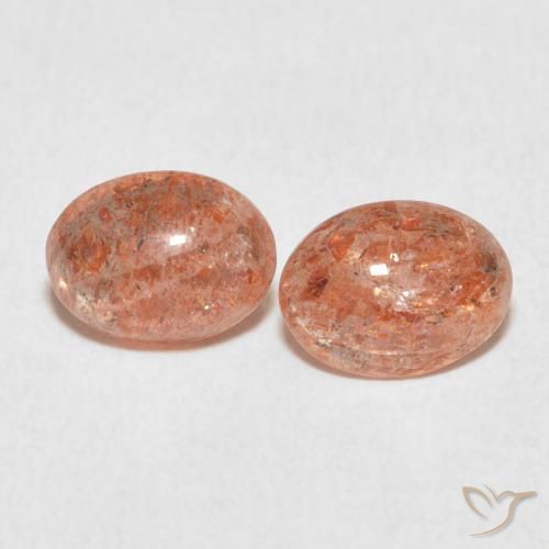 2.11ctw Natural Grapefruit Orange Sunstone, Oval, Translucent