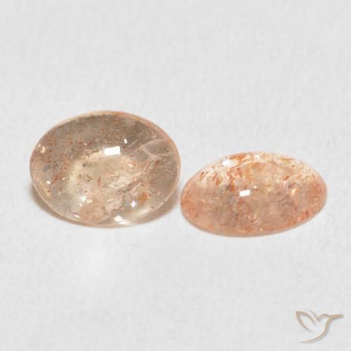 1.81 ctw Orange Sunstone Stones, Natural Sunstone in Oval Cabochon Shape for Sale