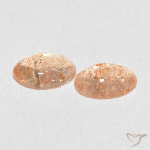 Sunstone Gemstones in 8 x 6 mm (calibrated) Size for Sale, Sunstone Stones in Light Tiger Orange Color