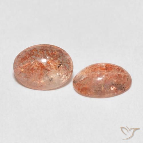 1.91 ctw Orange Sunstone Stones, Natural Sunstone in Oval Cabochon Shape for Sale