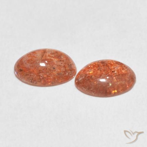 Sunstone Gemstones in 8 x 6 mm (calibrated) Size for Sale, Sunstone Stones in Medium Orange Color