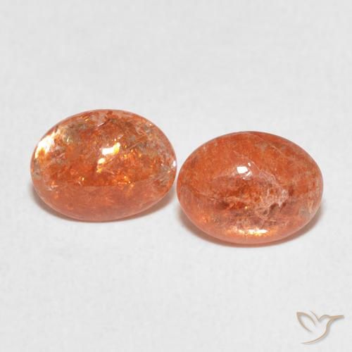 1.80ctw Natural Grapefruit Orange Sunstone, Oval, Translucent