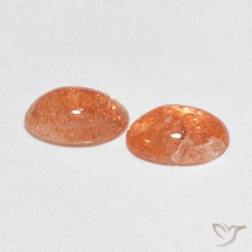 Sunstone Gemstones in 8 x 6 mm (calibrated) Size for Sale, Sunstone Stones in Reddish Orange Color