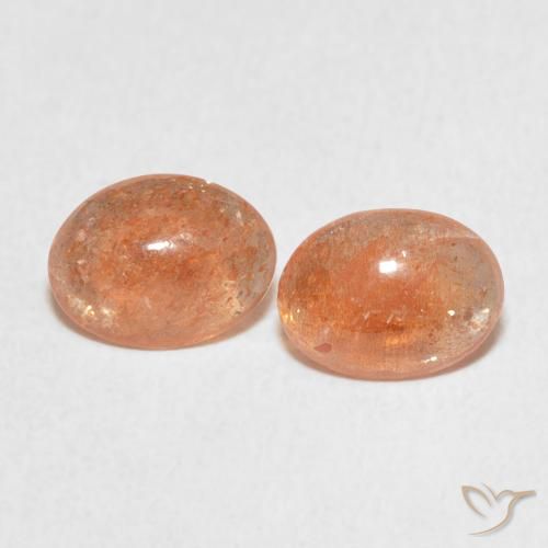 1.93ctw Natural Medium Light-Orange Sunstone, Oval, Translucent