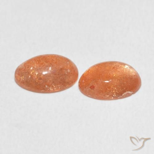 Sunstone Gemstones in 8 x 6 mm (calibrated) Size for Sale, Sunstone Stones in Medium Light-Orange Color