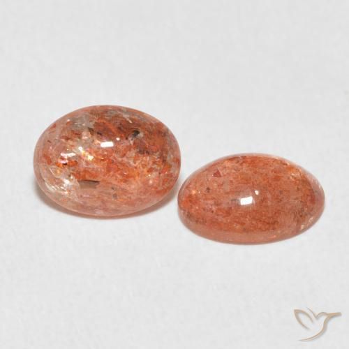 2.18 ctw Orange Sunstone Stones, Natural Sunstone in Oval Cabochon Shape for Sale