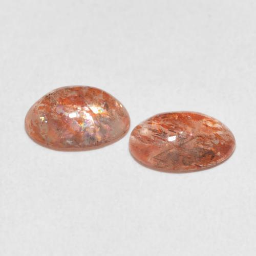 Sunstone Gemstones in 8 x 6 mm (calibrated) Size for Sale, Sunstone Stones in Grapefruit Orange Color