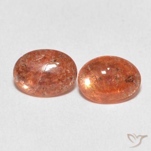 1.58ctw Natural Reddish Orange Sunstone, Oval, Translucent