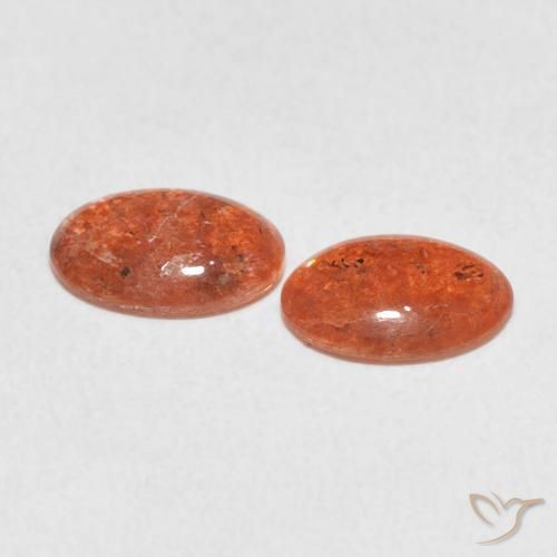 Sunstone Gemstones in 8 x 6 mm (calibrated) Size for Sale, Sunstone Stones in Reddish Orange Color