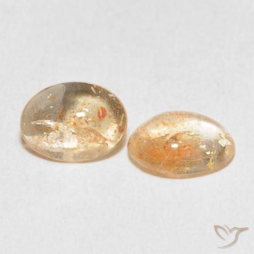 2.29 ctw Orange Sunstone Stones, Natural Sunstone in Oval Cabochon Shape for Sale
