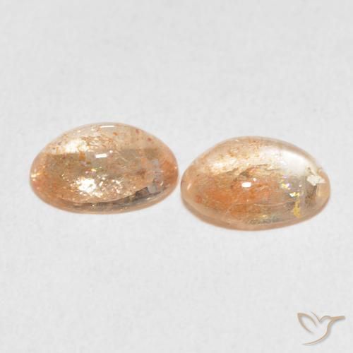Sunstone Gemstones in 8 x 6 mm (calibrated) Size for Sale, Sunstone Stones in Light Peach Orange Color