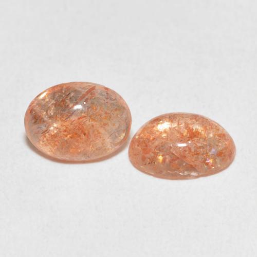 2.09 ctw Orange Sunstone Stones, Natural Sunstone in Oval Cabochon Shape for Sale