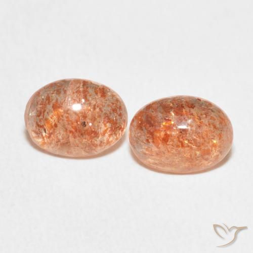 2.20ctw Natural Light Tiger Orange Sunstone, Oval, Translucent