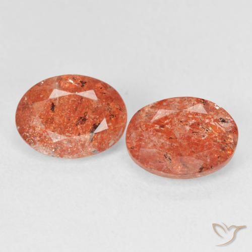 2.40ctw Natural Reddish Orange Sunstone, Oval, Translucent