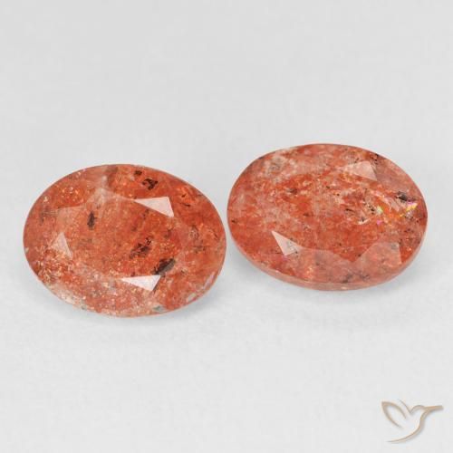 2.40 ctw Orange Sunstone Stones, Natural Sunstone in Oval Facet Shape for Sale