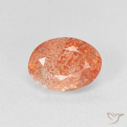 1.20ct Natural Medium Light-Orange Sunstone, Oval, Translucent, Photo A