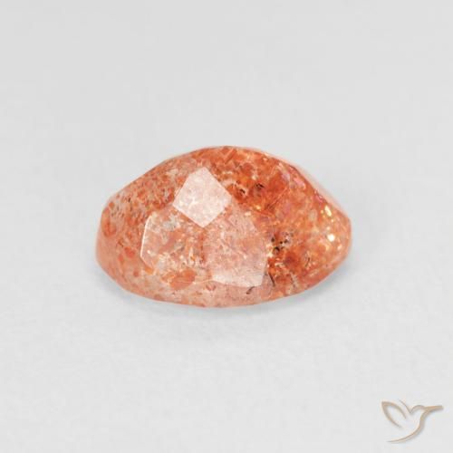 Sunstone Gemstone in 8 x 6 mm (calibrated) Size for Sale, Sunstone Stone in Medium Light-Orange Color