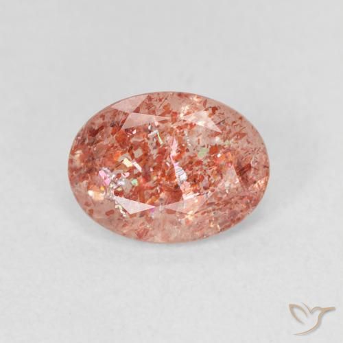 1.06ct Natural Ginger Orange Sunstone, Oval, Translucent